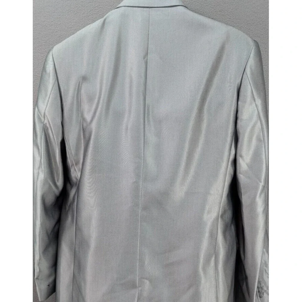 Vinci Sport Coat Blazer Mens Silver Two Button Rayon Blend Formal Wedding Sz 44L